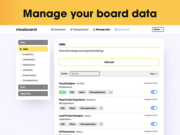 Niceboard Modern-Day Job Board: 1-Yr Subscription