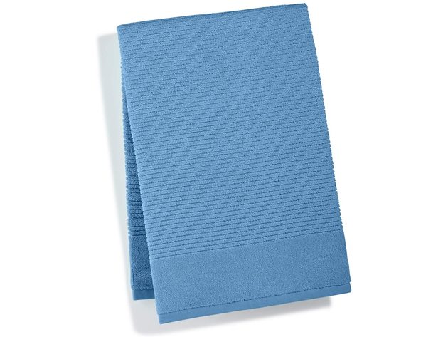 Martha Stewart Quick Dry Reversible Solid Bath Towel, 27 Inches x 52 Inches, Biscay Blue