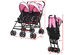 Baby-joy Foldable Twin Baby Double Stroller Kids Ultralight Umbrella Stroller Pushchair - Pink