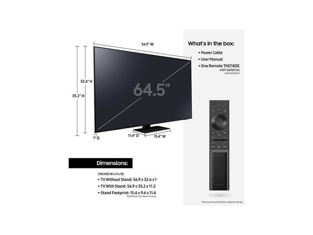 Samsung QN65QN85A 65 inch QN85A Neo QLED 4K Smart TV