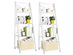 Costway Set of 2 Ladder Shelf 4-Tier Bookshelf Bookcase Storage Display Plant Leaning - White