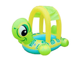 Inflatable Turtle Pool Float with Sun Shade for Kids