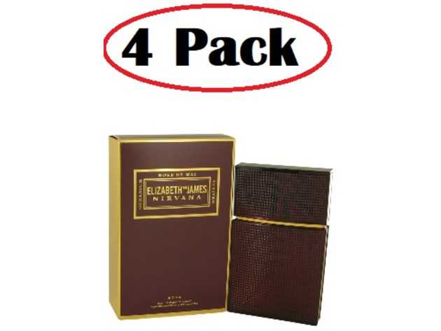 4 Pack of Nirvana Rose by Elizabeth and James Eau De Parfum Spray 3.4 oz