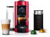 Nespresso VertuoPlus Coffee and Espresso Maker Bundle with Aeroccino Milk Frothe, Red (New Open Box)