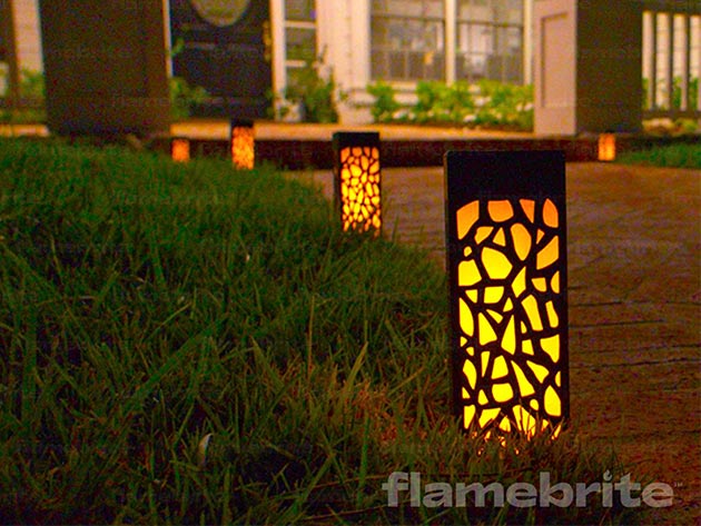 Flamebrite Solar Flame Stake Lights (4-Pack)