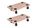Costway 2 Piece 440lbs Platform Dolly Rectangle Wood Utility Cart Wheeled Moving Transporter