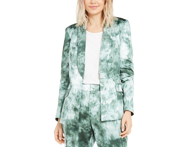 INC International Concepts Women's Tie-Dye Blazer Green Size Large