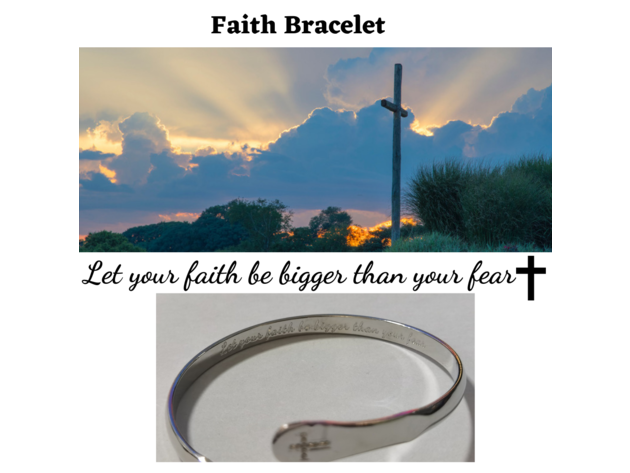 Cross Bracelets, Faith Bracelets, Engraved Bracelets Let your faith be bigger than your fear