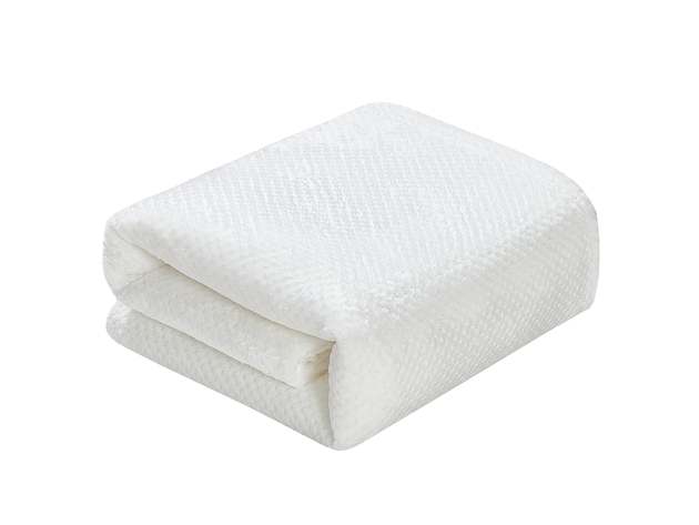 Classic Textured Fleece Blanket White King