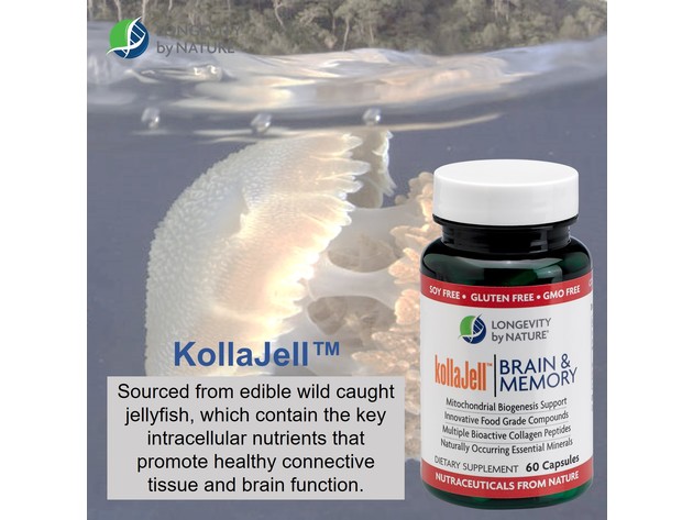 Longevity by Nature KollaJell 1000 mg - Brain and Memory Health Support, 60 Capsules Dietary Supplement
