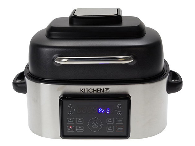Kitchen HQ 6.5QT 7-in-1 Air Fryer Grill with Accessories - Silver (New - Open Box)