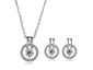 Linda Simulated Diamond Necklace and Earring Set- SIlver