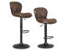 Costway Set of 2 Adjustable Swivel Bar Stool Hot-stamping Cloth with Backrest&Footrest Brown Low Back - Brown