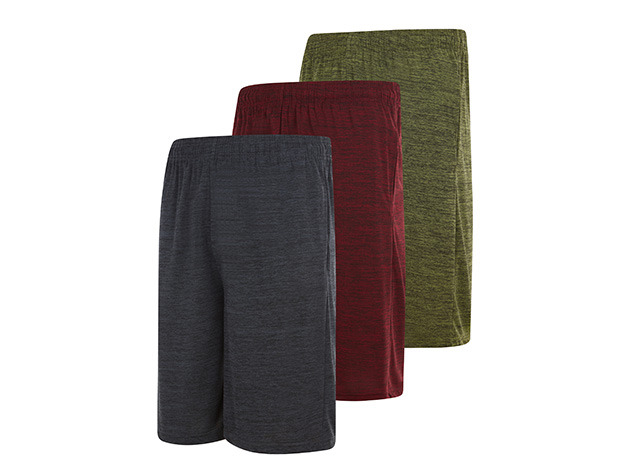 Athletic Shorts for Men with Pockets (3-Pack, Set H/Large)