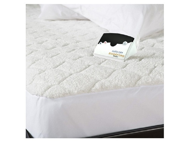 cal king size sherpa heated mattress cover