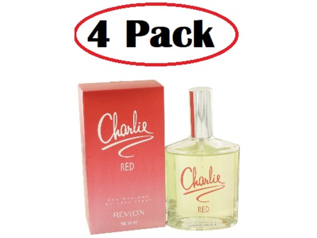 4 Pack of CHARLIE RED by Revlon Eau Fraiche Spray 3.4 oz