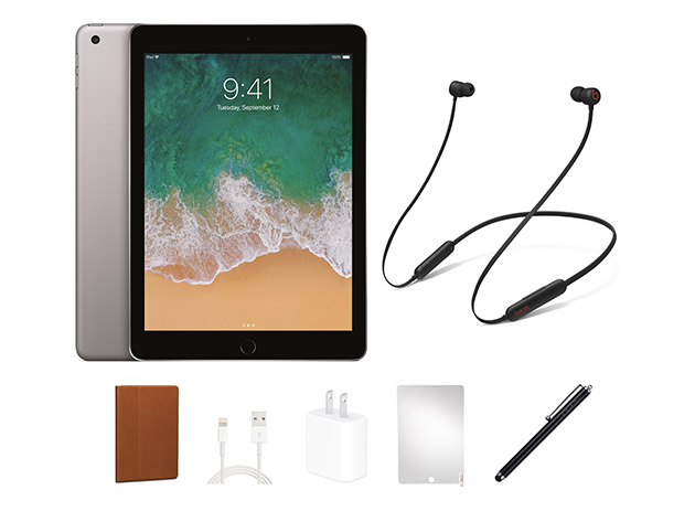 Apple iPad 5th Gen (2017) 32GB - Space Gray (Refurbished: Wi-Fi Only) + Beats Flex Headphones Bundle