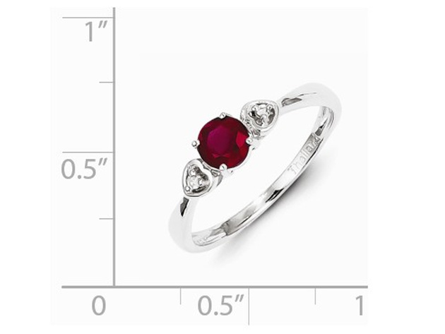 Lab Created Ruby Ring 1/2 Carat (ctw) in Sterling Silver - 9