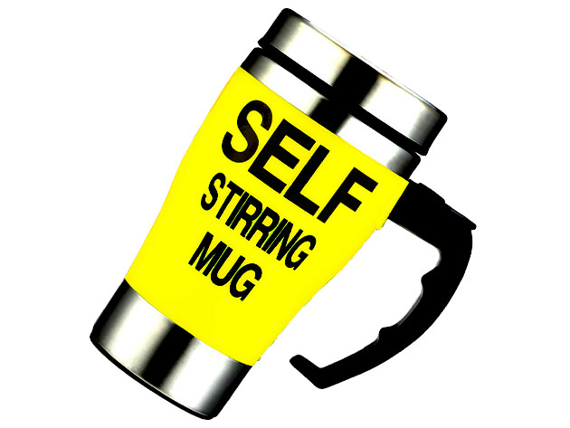 Automatic 350ml Self-Stirring Coffee Mug (Yellow)