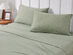 Kathy Ireland 4 Piece Heathered Jersey Knit Cotton Sheet Set (Full/Olive)