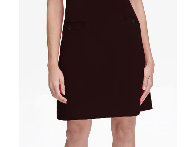 Tommy Hilfiger Women's Scuba Crepe Grommet Top Pocket Dress Black Size 2