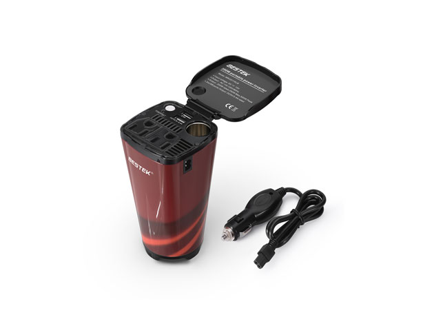 BESTEK 200W Car Power Inverter With 2 AC Outlets & 2 USB Ports