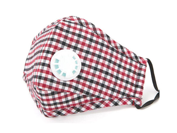 2 Pack Non-Medical Cotton Masks with 4 filters - Red Plaid - Product Image