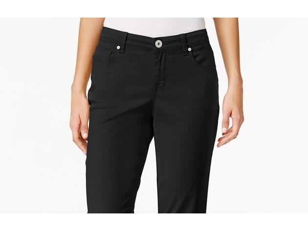 Style & Co Women's Curvy Cuffed Capri Jeans Black Size 18