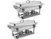 2 Packs Chafing Dish 9 Quart Stainless Steel Rectangular Chafer Full Size Buffet - Silver