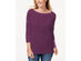 Karen Scott Women's Petite Cotton Studded Top Purple Size Medium