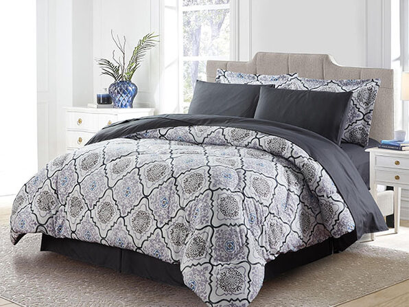 Bibb Home 8 Piece Down Alternative Comforter Set Verona King
