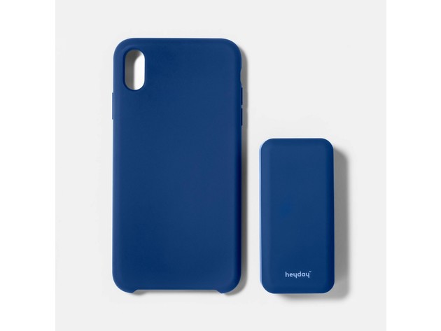 Heyday Apple iPhone XS Max Silicone Case with 4000mah Power Bank, Made from a Lightweight and Durable, Dark Blue (New Open Box)