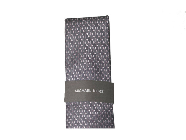 Michael Kors Men's Geometric Boxes Neck Tie Pink Size Regular