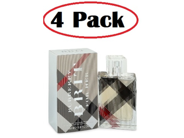 4 Pack of Burberry Brit by Burberry Eau De Parfum Spray 1.7 oz