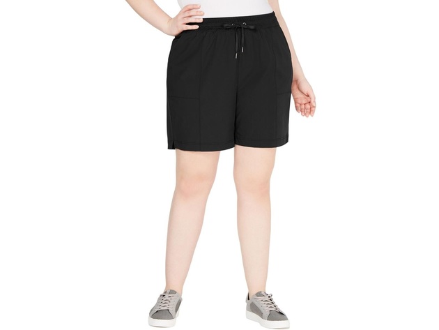 Ideology Women's Plus Size Woven Shorts Black Size 2  Extra Large