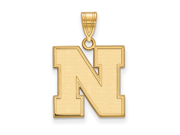 NCAA 14k Gold Plated Silver U. of Nebraska Medium Pendant