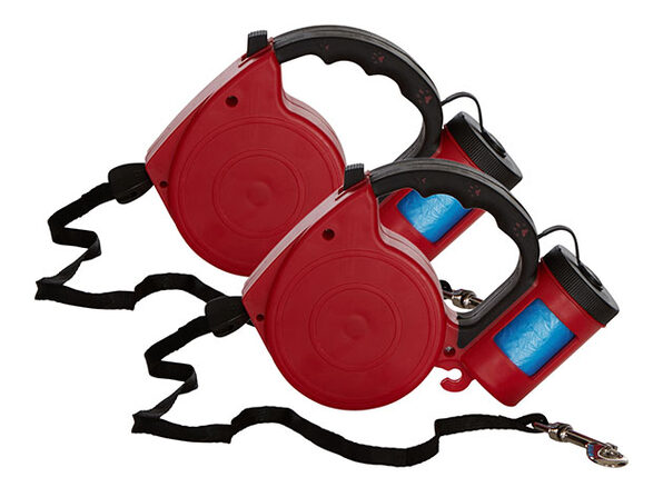 retractable leash with bag dispenser