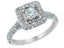 1.25 Carat (ctw H-I, I1-I2) Princess Cut Diamond Engagement Ring & Wedding Band Set in 14K White Gold 
