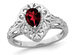 3/4 Carat (ctw) Teardrop Garnet Ring in Sterling Silver - 8