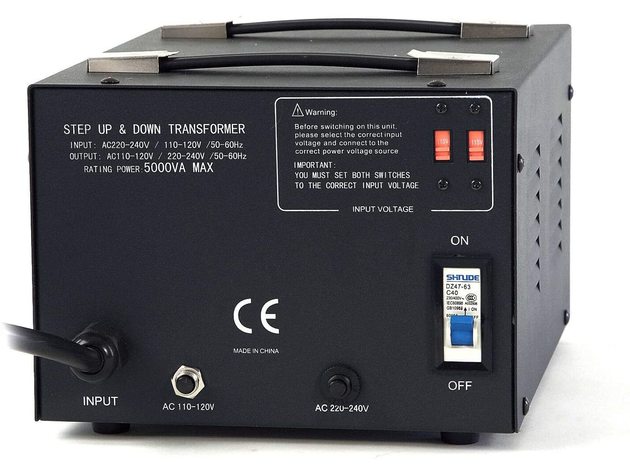5000 Watt Voltage Converter Transformer by LiteFuze - Step Up/Down - 110V/220V - Circuit Breaker Protection -Heavy Duty/High Quality - Convertingbox Technology - LT Series - Perfect Converter