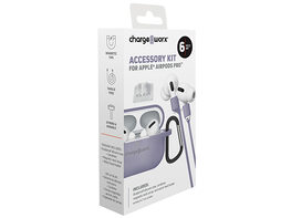 Chargeworx 4-Piece Accessory Kit For Apple AirPods (Lavender)