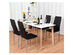 Costway Set of 4 PU Leather Dining Side Chairs Elegant Design Home Furniture Black