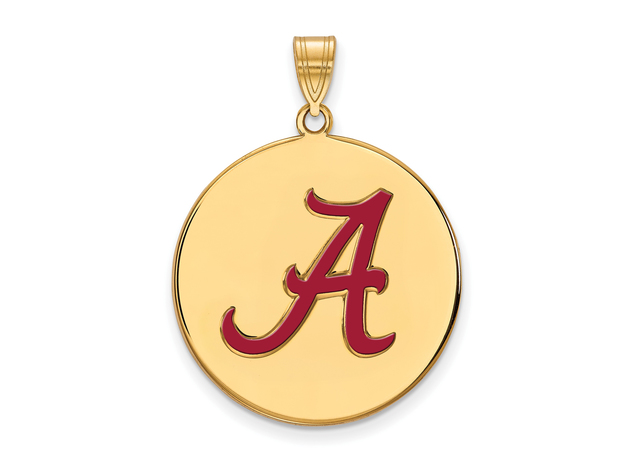 14k Gold Plated Silver U. of Alabama XL Enamel Disc Pendant