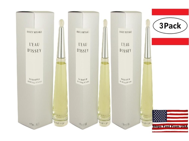 3 Pack L'EAU D'ISSEY (issey Miyake) by Issey Miyake Eau De Parfum Refillable Spray 2.5 oz for Women