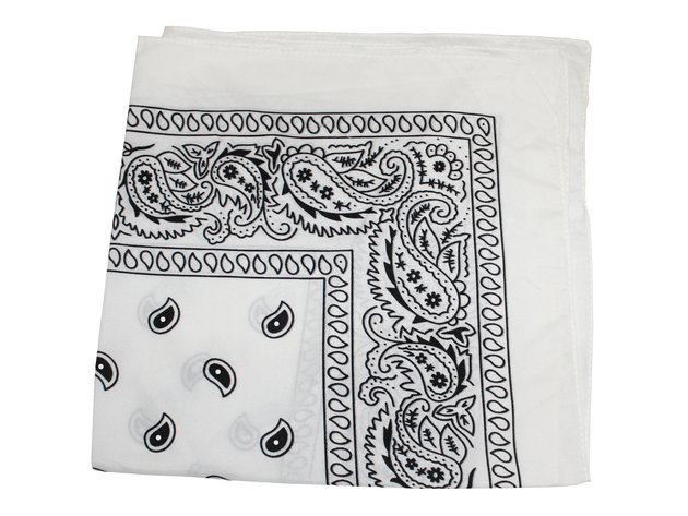Jordefano Paisley Polyester Unisex Bandanas - Pack of 14 - Bulk Wholesale - White