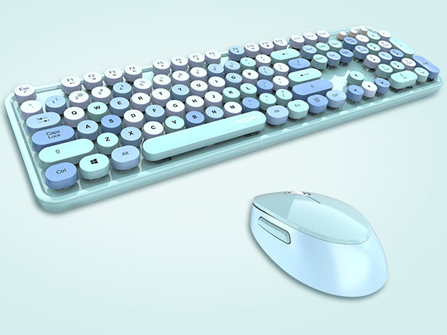 Retro Keyboard & Mouse Combo (Blue)