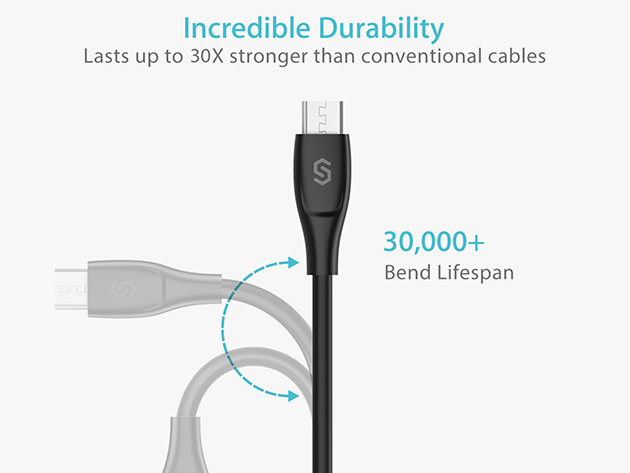 Syncwire UNBREAKcable (3Ft microUSB/Black)