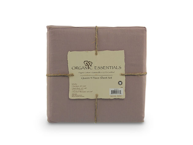 Organic Essentials Cotton 4-Piece Sheet Set (King/Grey)