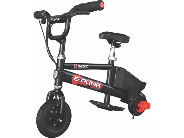 Razor E Punk Electric-Powered Micro BMX-style Bike Recommended For Ages 8+, Black (New Open Box)