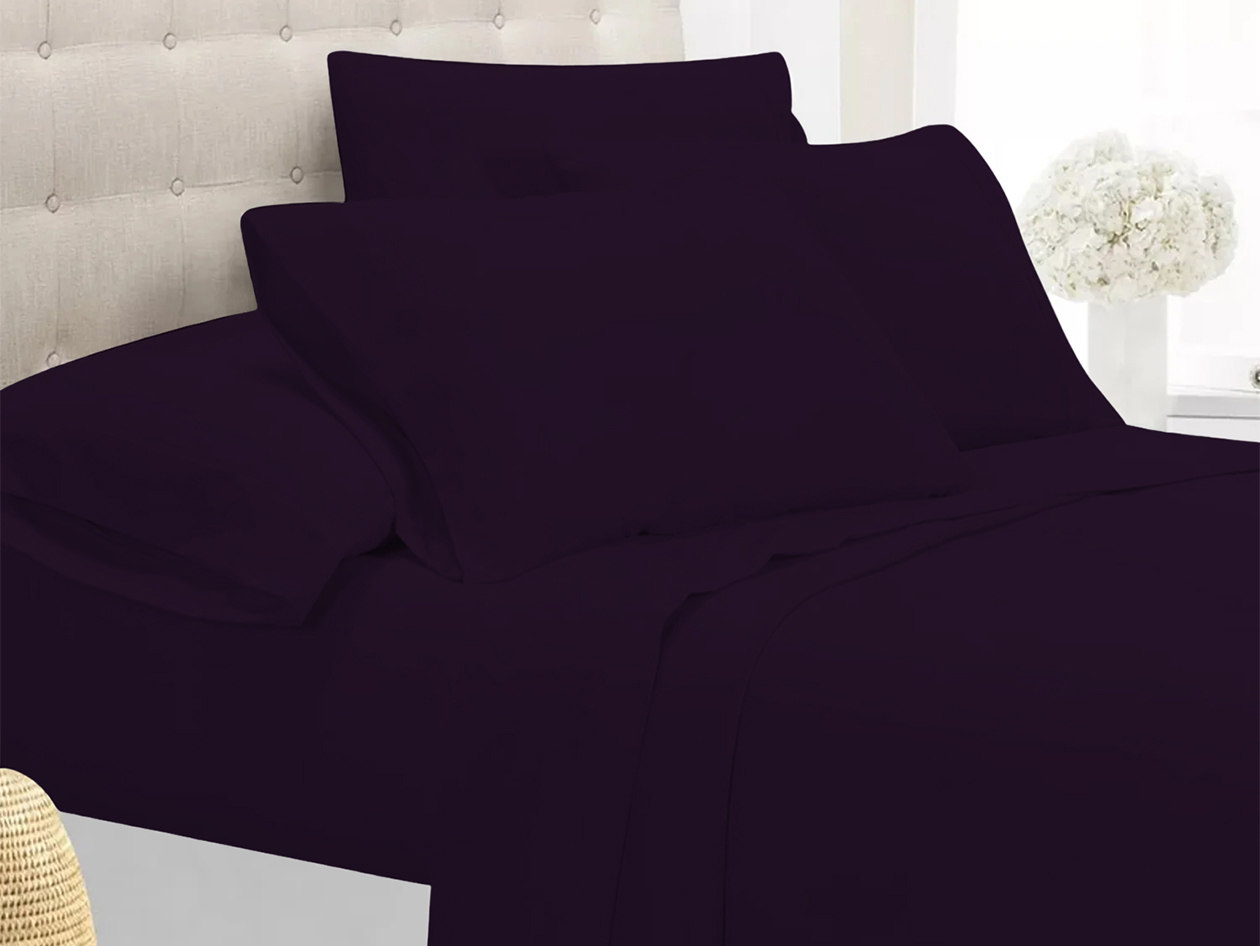 Super-Soft 1800 Series Bamboo Blend 6-Piece Sheet Set (Purple/Full)